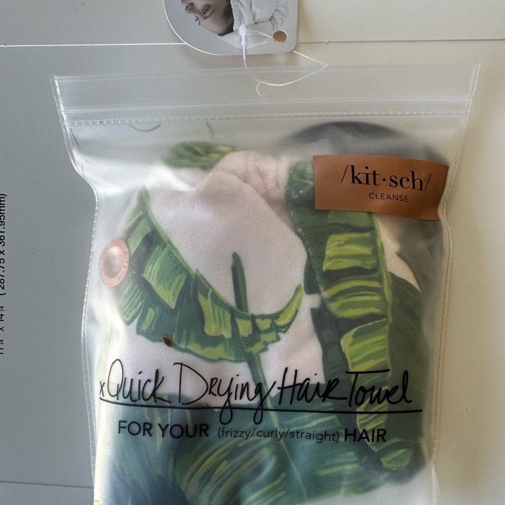 Kitsch NWT Hair turban - pink with palm leaves
